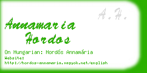 annamaria hordos business card