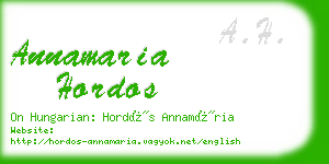 annamaria hordos business card